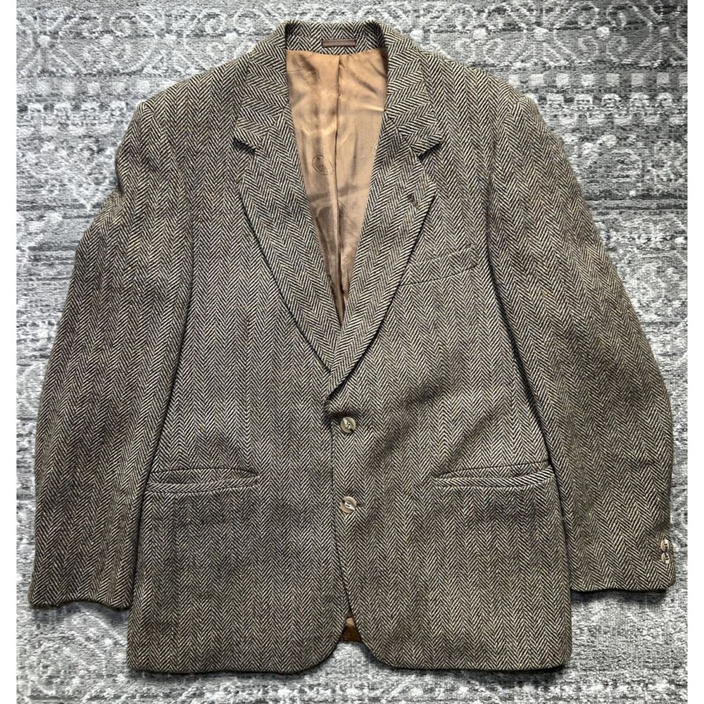 Magee Donegal Irish Tweed Blazer Sport Coat Mens 44R Herringbone Wool *READ
